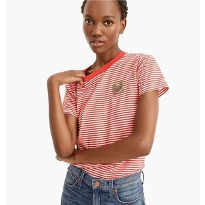 J. Crew Red and White Striped Tee